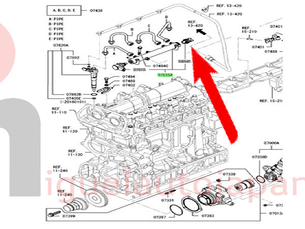 Sensor de rampa de inyeccion para Fuso 2012